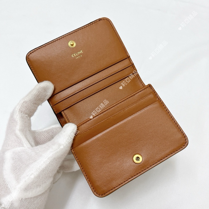 莉亞精品♡Celine 對開短夾 老花 二手-13