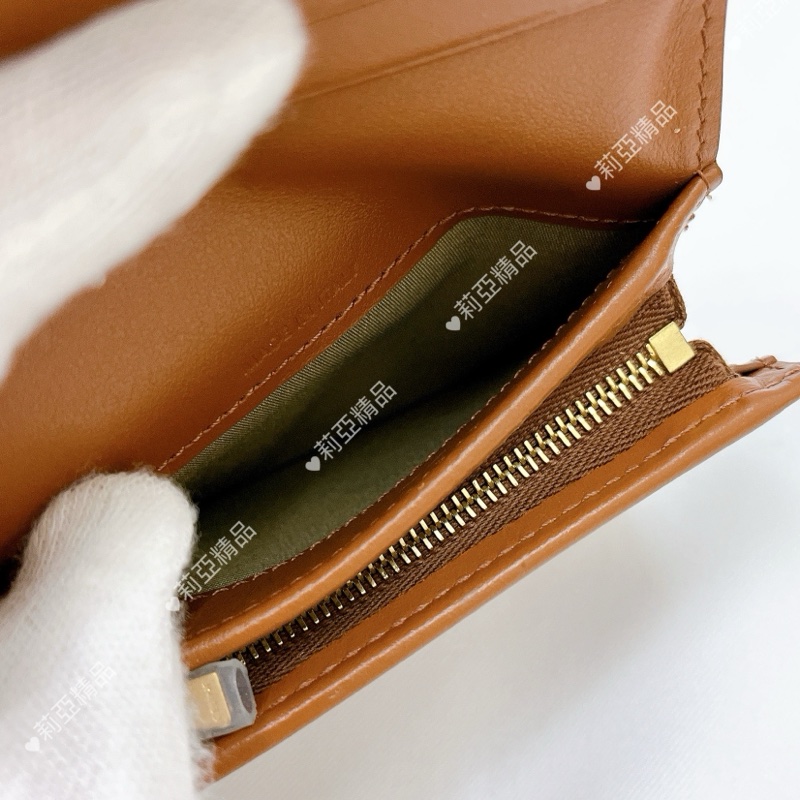 莉亞精品♡Celine 對開短夾 老花 二手-16