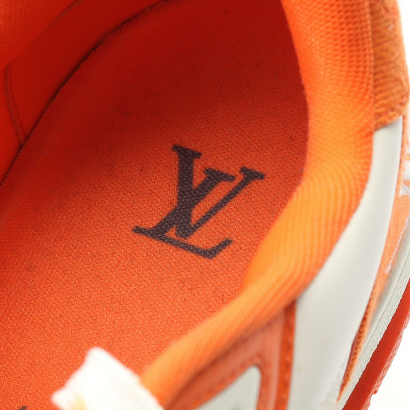 路易威登 LV Trainer 系列運動鞋 G0022 織品 白色 橘色 #10 二手 男款-4