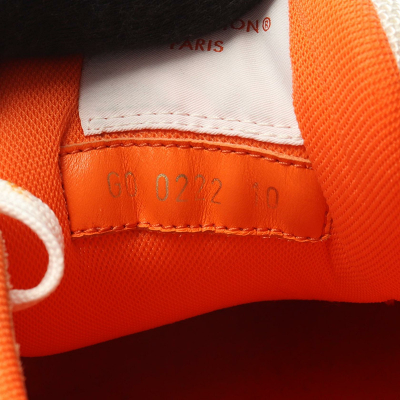 路易威登 LV Trainer 系列運動鞋 G0022 織品 白色 橘色 #10 二手 男款-6