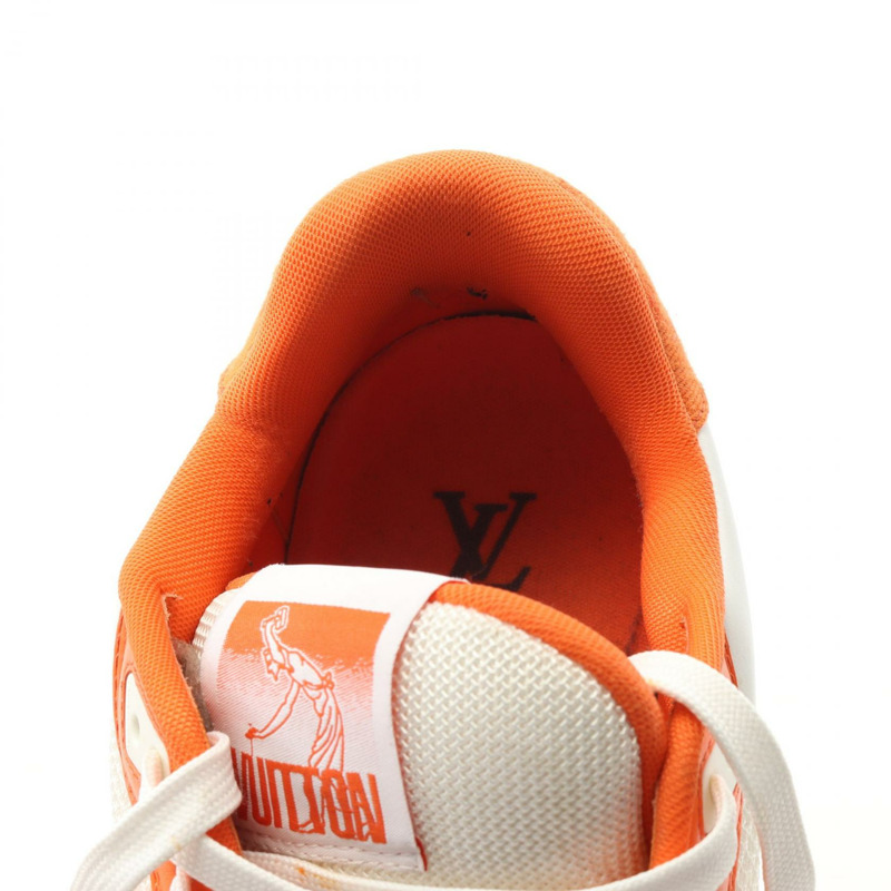 路易威登 LV Trainer 系列運動鞋 G0022 織品 白色 橘色 #10 二手 男款-7