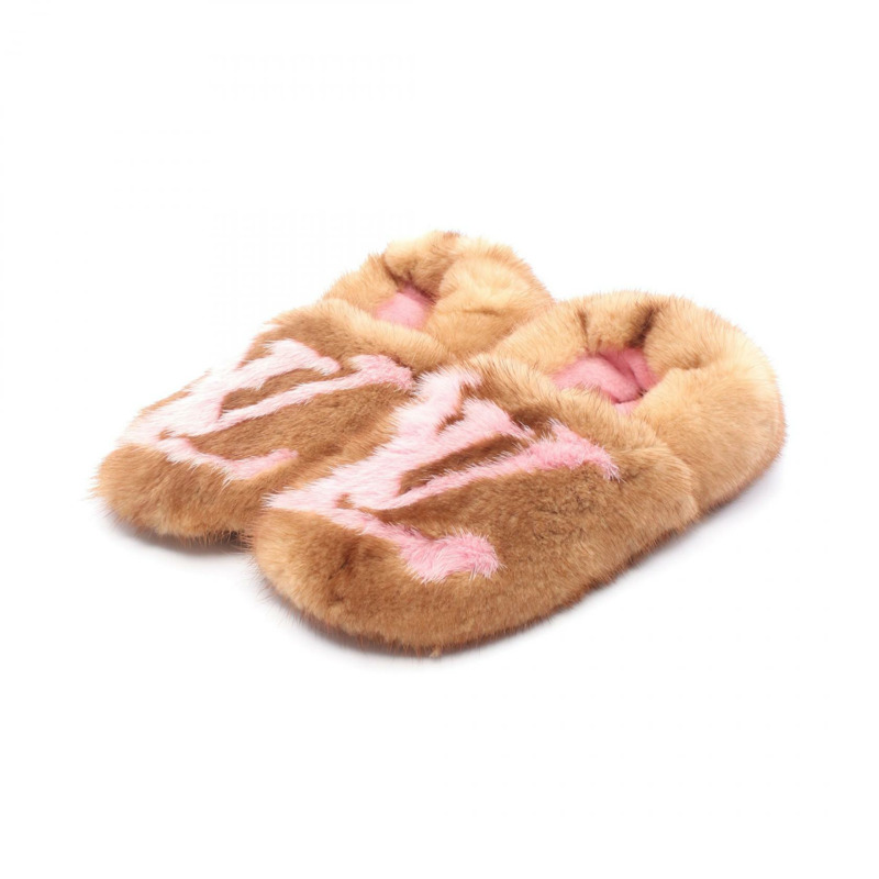 路易威登 LV Dreamy Line 拖鞋 房間 其他鞋款 1A4MD7 貂皮棕色 粉紅色 二手 女士-0