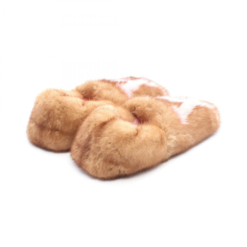 路易威登 LV Dreamy Line 拖鞋 房間 其他鞋款 1A4MD7 貂皮棕色 粉紅色 二手 女士-1