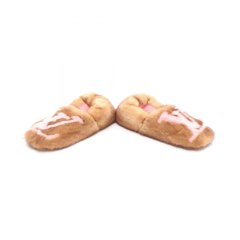 路易威登 LV Dreamy Line 拖鞋 房間 其他鞋款 1A4MD7 貂皮棕色 粉紅色 二手 女士-2