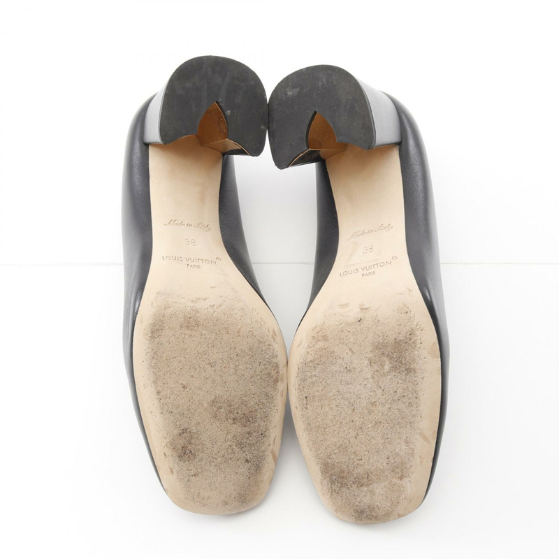 路易威登 Swing 高跟鞋,黑色皮革,二手女款,尺寸 38。-3