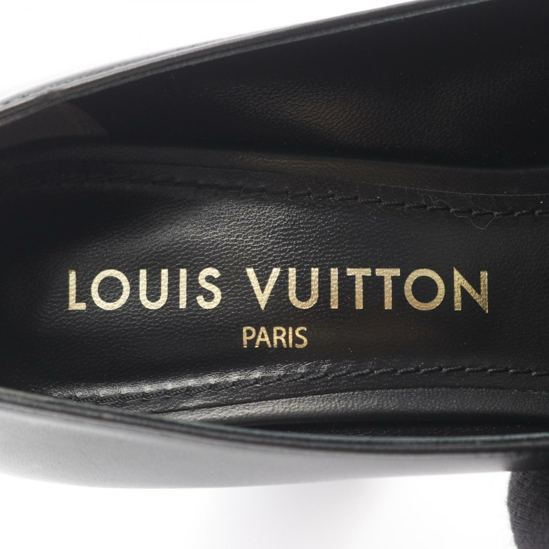 路易威登 Swing 高跟鞋,黑色皮革,二手女款,尺寸 38。-4