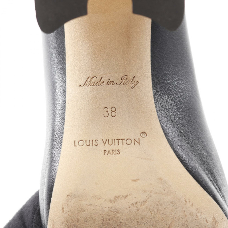 路易威登 Swing 高跟鞋,黑色皮革,二手女款,尺寸 38。-5