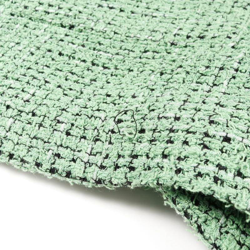 香奈兒 COCO 標誌紐帶斜紋軟呢褲，棉質，綠色，二手，女款，38 碼-6