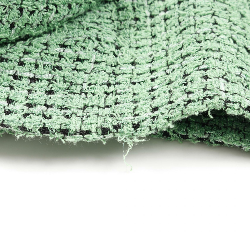 香奈兒 COCO 標誌紐帶斜紋軟呢褲，棉質，綠色，二手，女款，38 碼-8