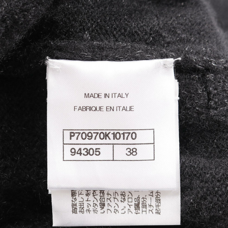 香奈兒 COCO 標誌紐扣連身裙，羊毛、真絲、羊絨混紡，黑色，二手女款-3