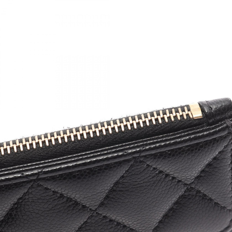 香奈兒經典零皮夾 AP2570 皮革,粒面小牛皮,黑色,二手,金色五金-8