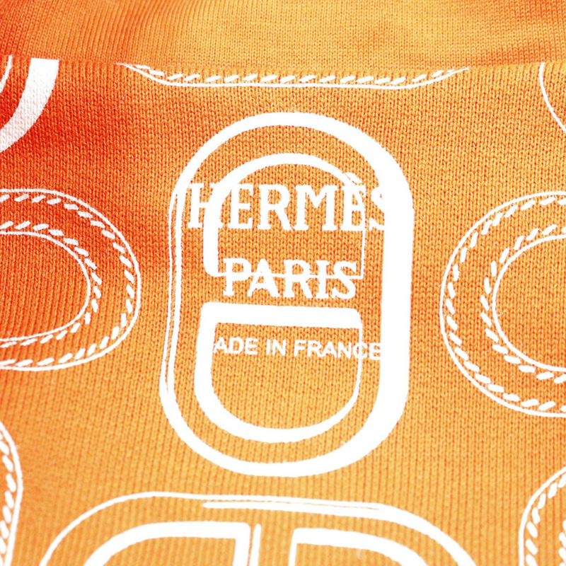 愛馬仕 Chaine dancle 連帽衫上衣,純棉,橘色,二手,女款,36碼-2