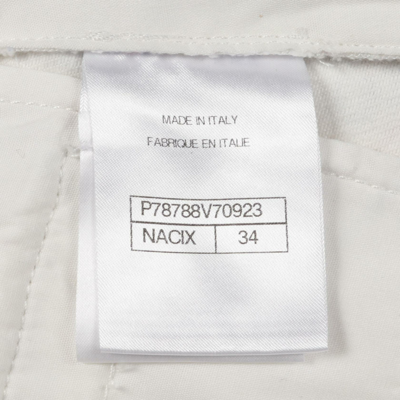 香奈兒 (CHANEL) 海洋印花水洗牛仔褲，白色，棉質，二手，女款，34碼-4