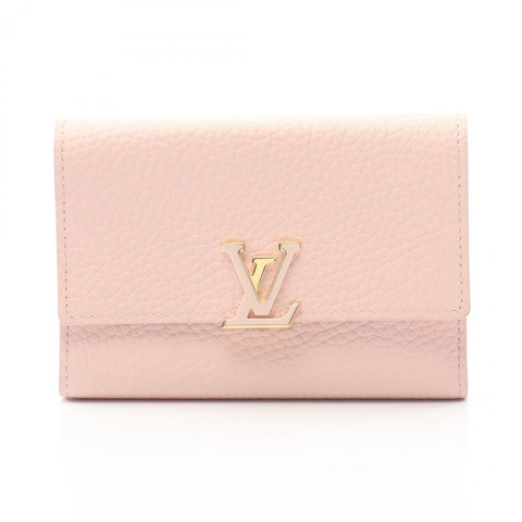 路易威登 Portefeuille Capucines Compact 皮夾 M82361 粉紅皮革女士 LV