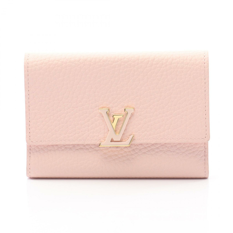 路易威登 Portefeuille Capucines Compact 皮夾 M82361 粉紅皮革女士 LV-0