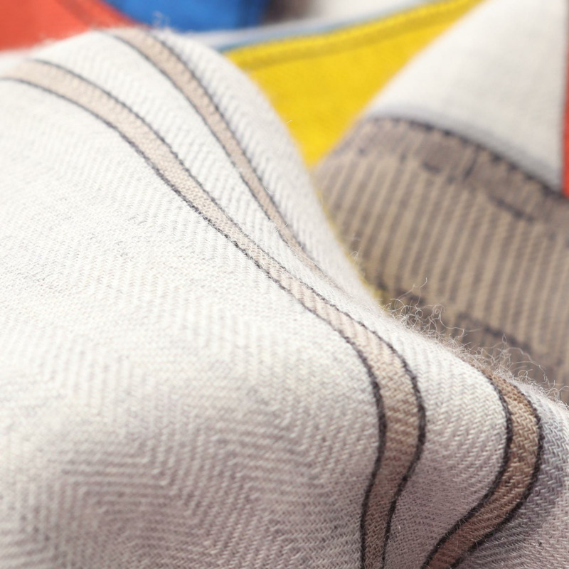 愛馬仕 Carr gant 140 CAVALCADOUR 絲巾 H241698S 真絲羊絨灰色二手女款-3