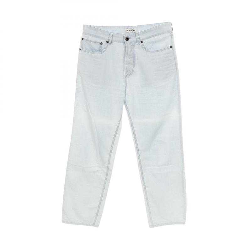 Miu Miu 五口袋淺藍色牛仔布牛仔褲,棉質,二手女款 #25-0