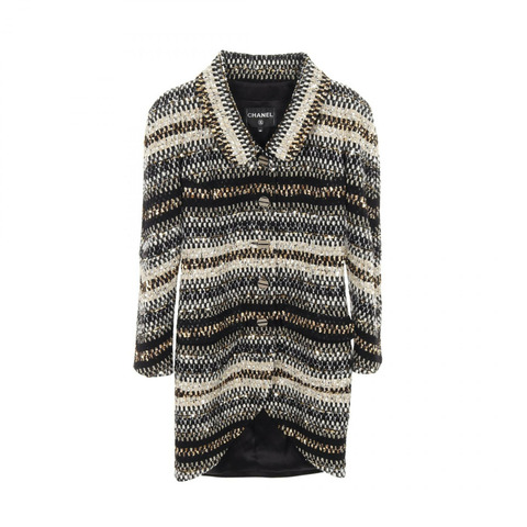 香奈兒 COCO 標誌紐扣 其他外套 P61800V47009 尼龍羊毛聚酯纖維 黑色 多色 二手 女款