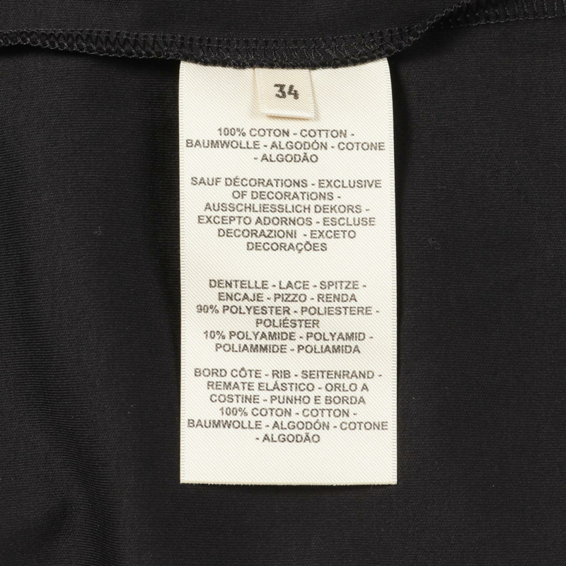 愛馬仕黑色純棉T卹，二手女款，尺寸34-3