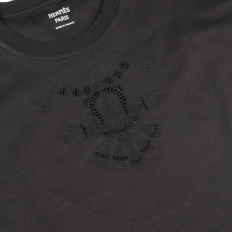 愛馬仕黑色純棉T卹，二手女款，尺寸34-5