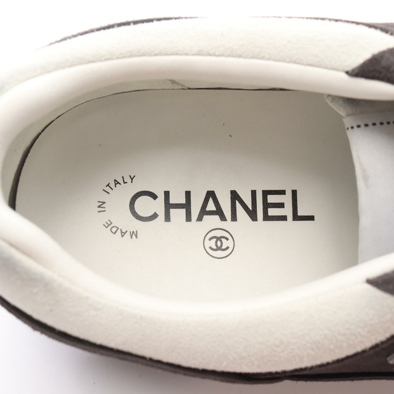 香奈兒 COCO 標誌運動鞋，麂皮材質，黑白配色，44碼，二手男款-4