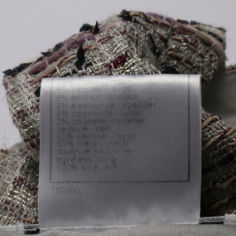 香奈兒 (CHANEL) 斜紋軟呢 COCO 標誌連身褲 P32814 棉滌混紡 灰色 二手 女款 #34-3