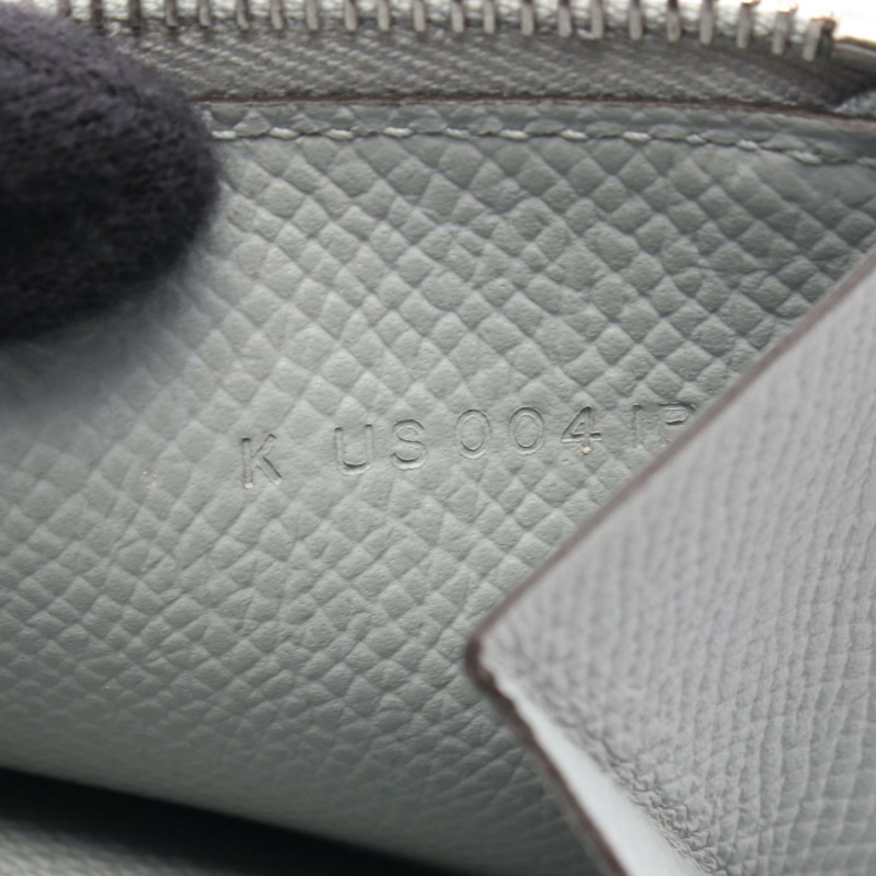 愛馬仕 BEAN 小巧雙折皮夾,Epsom 皮革,冰川藍 SHW,二手 K-4