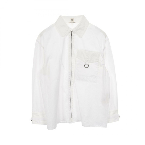 愛馬仕 Sellier 羈扣長袖襯衫,純棉材質,白色,二手,女款 34 碼