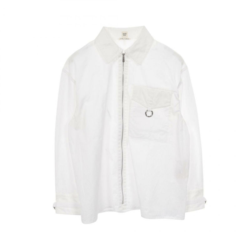 愛馬仕 Sellier 羈扣長袖襯衫,純棉材質,白色,二手,女款 34 碼-0