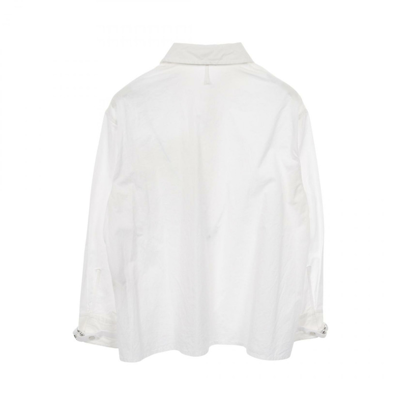 愛馬仕 Sellier 羈扣長袖襯衫,純棉材質,白色,二手,女款 34 碼-1