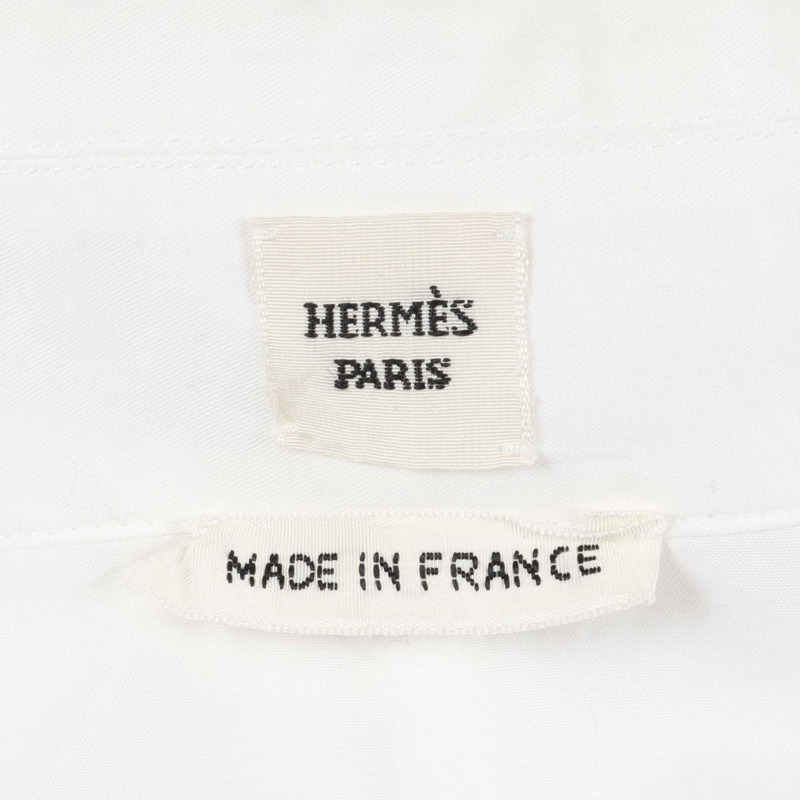 愛馬仕 Sellier 羈扣長袖襯衫,純棉材質,白色,二手,女款 34 碼-2