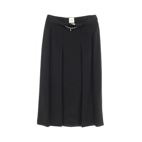 愛馬仕 (HERMES) 黑色絲質喇叭裙 2H0316DC，二手女款，尺寸 34