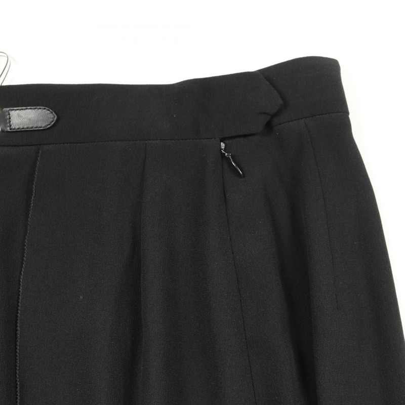 愛馬仕 (HERMES) 黑色絲質喇叭裙 2H0316DC,二手女款,尺寸 34-4