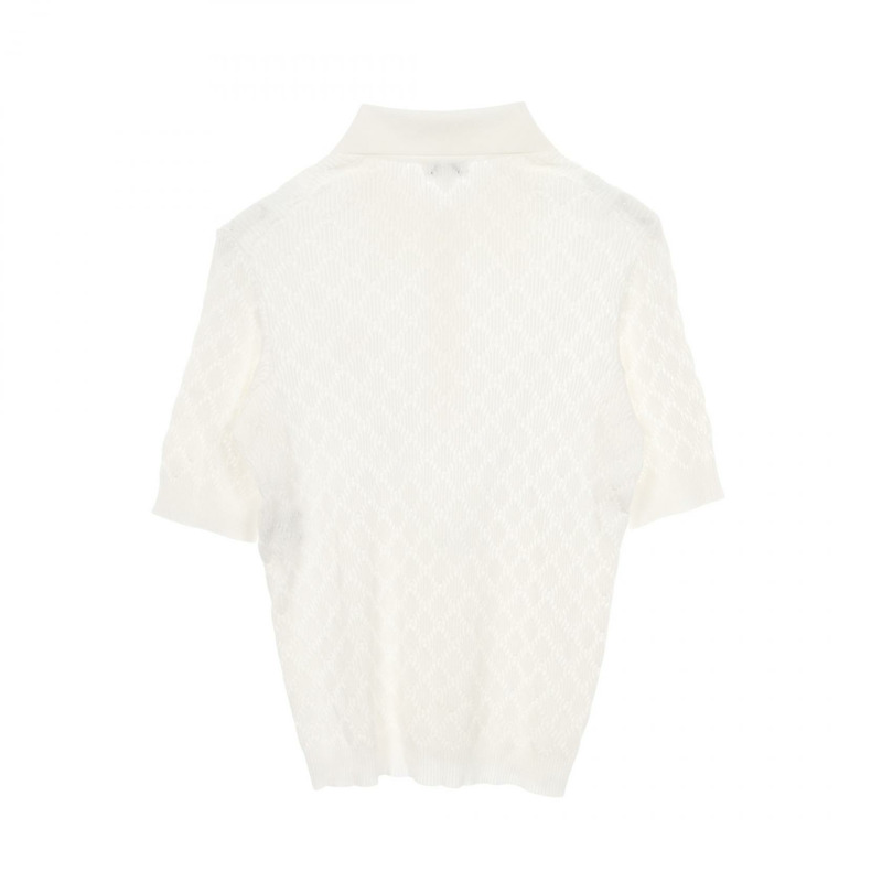 香奈兒 COCO 標誌 Polo 衫 - 純棉白色 - 42 碼 - 二手女款 CC 標誌-1