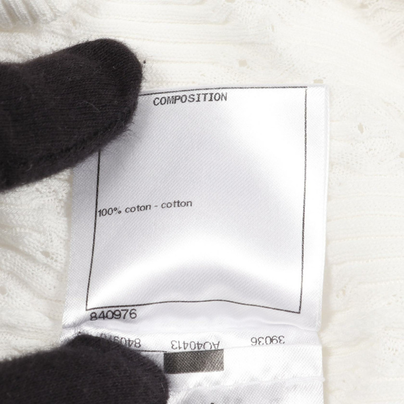 香奈兒 COCO 標誌 Polo 衫 - 純棉白色 - 42 碼 - 二手女款 CC 標誌-3