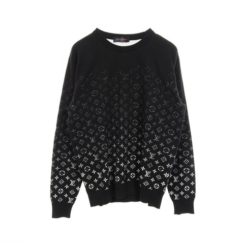 路易威登漸層Monogram針織毛衣,XL碼,純棉,黑色,二手男款