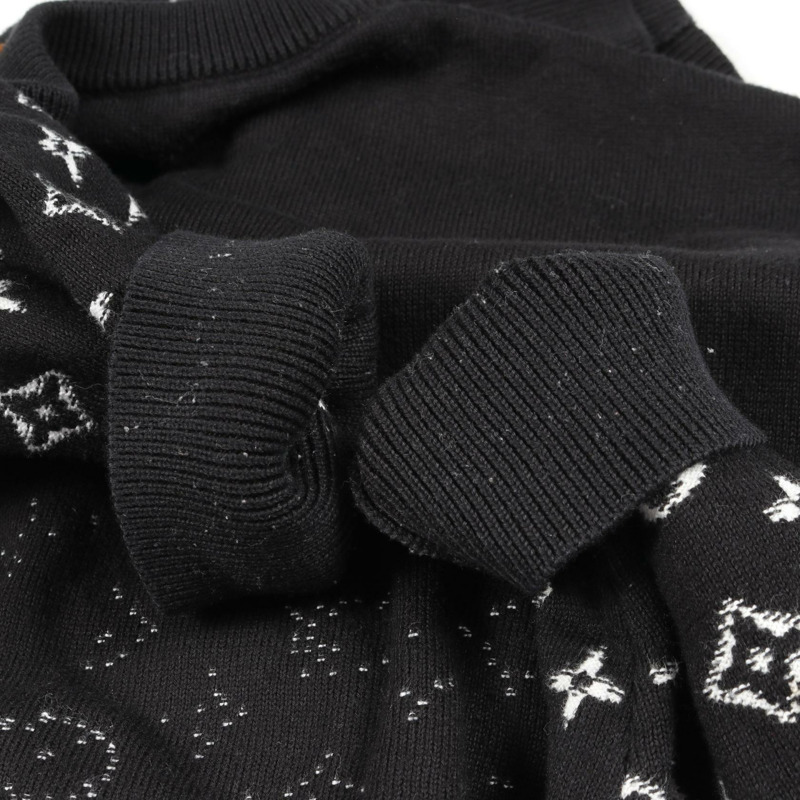 路易威登漸層Monogram針織毛衣,XL碼,純棉,黑色,二手男款-6