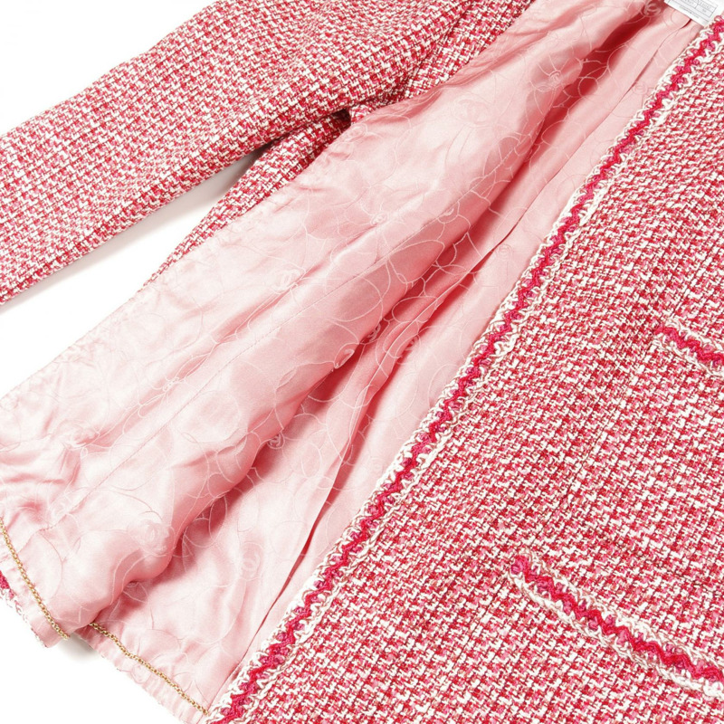 香奈兒 無色羊毛粉紅女式夾克-5