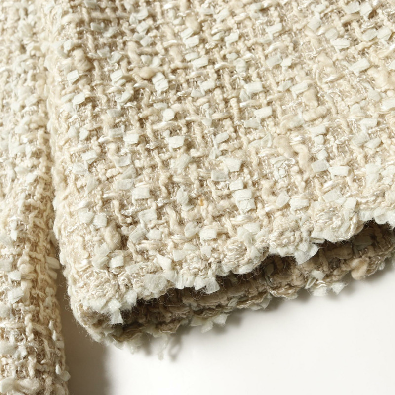 香奈兒 COCO 連結 其他外套 羊毛 麂皮 棉 米色 二手 女-6