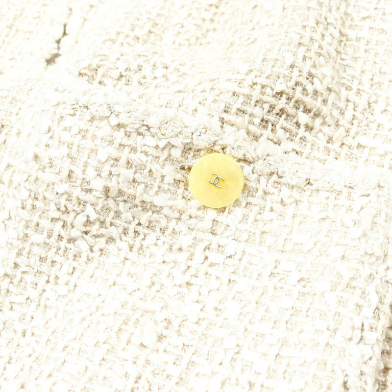 香奈兒 COCO 連結 其他外套 羊毛 麂皮 棉 米色 二手 女-8