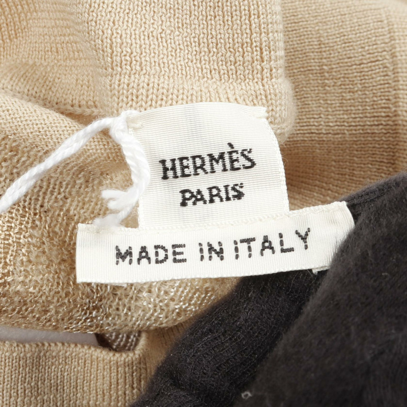 愛馬仕 Effet Kaleidoscope 針織毛衣 #36 真絲羊毛混紡 米白色 二手-2