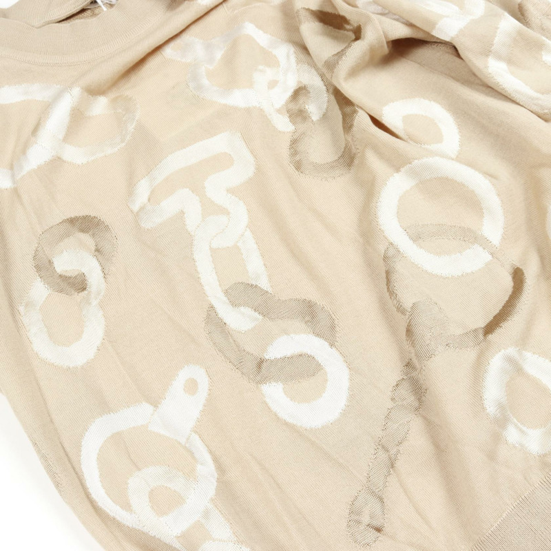 愛馬仕 Effet Kaleidoscope 針織毛衣 #36 真絲羊毛混紡 米白色 二手-9