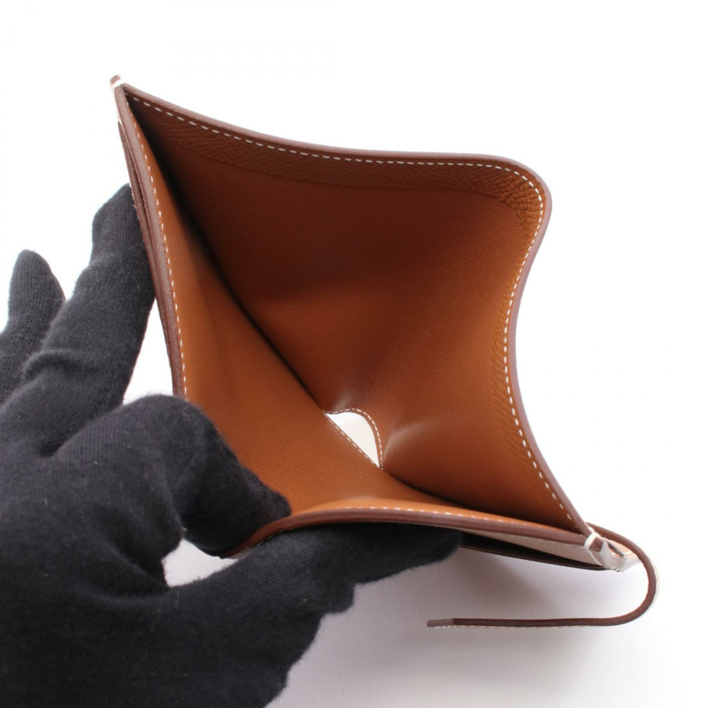 愛馬仕 Bearn Compact 雙折皮夾 B Epsom 小牛皮金 SHW 二手女士-5