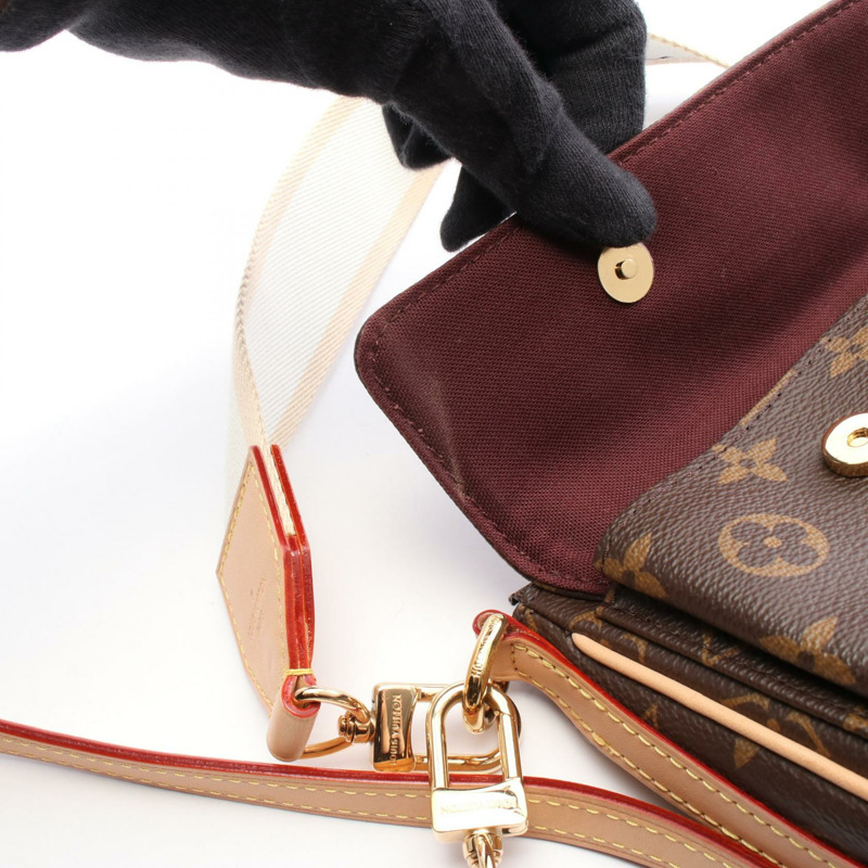 路易威登 Vivacite 單肩包 M46999 Monogram 皮革 棕色 二手 女士-4