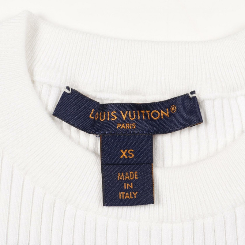 路易威登 (LOUIS VUITON) 羅紋針織棉白色黑色 XS 碼二手女裝-2