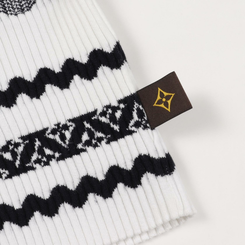 路易威登 (LOUIS VUITON) 羅紋針織棉白色黑色 XS 碼二手女裝-4