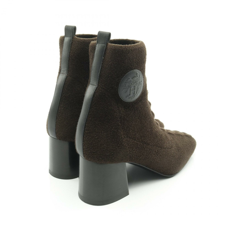 愛馬仕 VolVert 60 短靴 #36.5 鞋跟 鞋面材質 皮革 棕色 黑色 二手-1