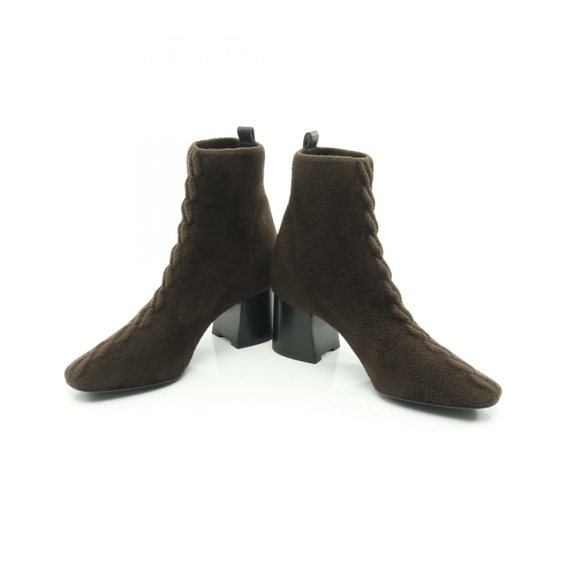 愛馬仕 VolVert 60 短靴 #36.5 鞋跟 鞋面材質 皮革 棕色 黑色 二手-2