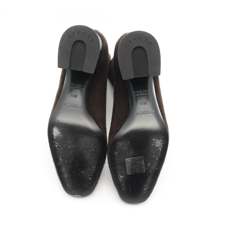 愛馬仕 VolVert 60 短靴 #36.5 鞋跟 鞋面材質 皮革 棕色 黑色 二手-3