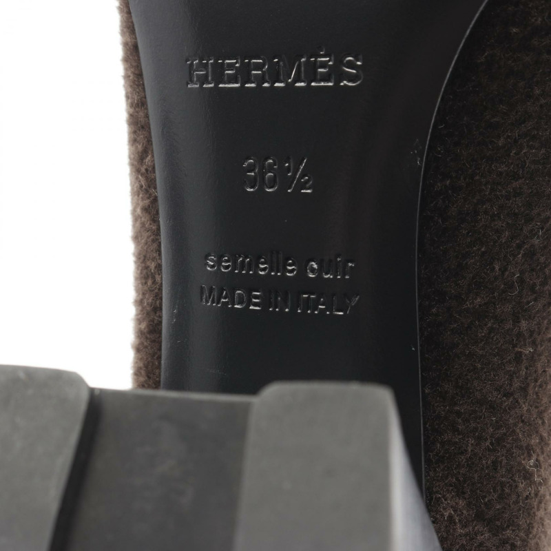 愛馬仕 VolVert 60 短靴 #36.5 鞋跟 鞋面材質 皮革 棕色 黑色 二手-5